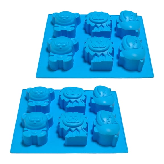 2Pcs Food Grade Silicone 6 Cavity Dessert Molds Heat Resistant Safe For Children