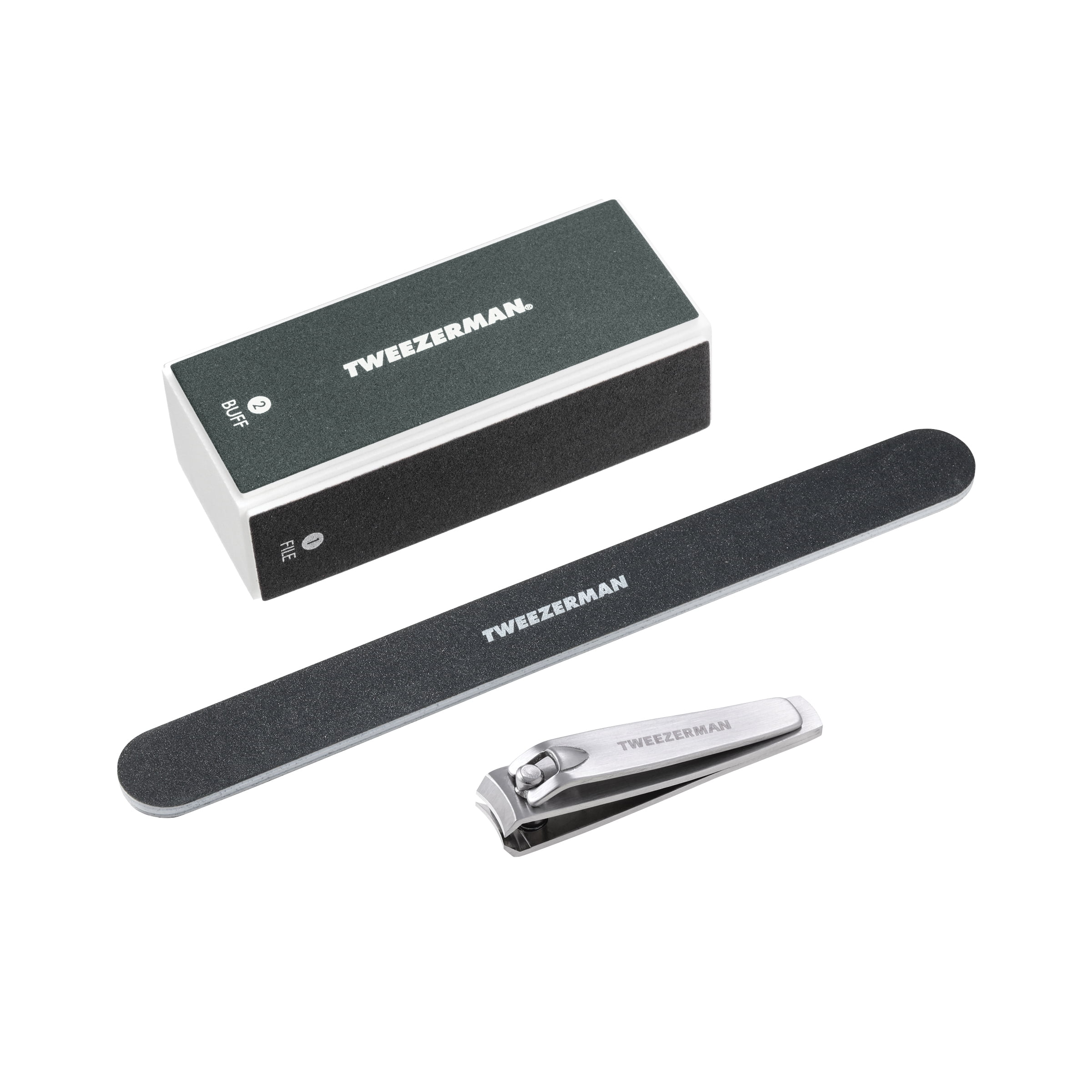 Tweezerman Manicure Kit Nail File, Nail Clipper & Nail Buff for Nails