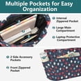 thumbnail image 3 of FORMRS Tote Bag for Women Quilted Large Capacity Travel Work Carry On Shoulder Handbag, Red White Stars, 3 of 7