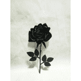 thumbnail image 2 of Metal Rose Flower Wrought Iron Wall Art Home Decor Decoration Patio Black Plaque 12 inch Hand Made, 2 of 4