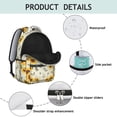 thumbnail image 4 of Sunflower and Butterfly Cream Pattern Backpack for School, Cute School Bag with Adjustable Shoulder Straps and Padded Back, 15.3"x11"x7.1", 4 of 5