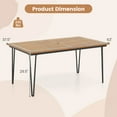 thumbnail image 3 of Costway 63-Inch Outdoor Dining Table for 6 People with Acacia Wood Tabletop & Metal Legs, 3 of 10