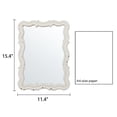 thumbnail image 3 of Sintosin Wall Mirror 16"x12", White Vintage Scalloped Bathroom Mirror with Distressed Wood Frame, Farmhouse Decorative Vanity Mirror for Bathroom, Bedroom, Dressing Room, 3 of 9