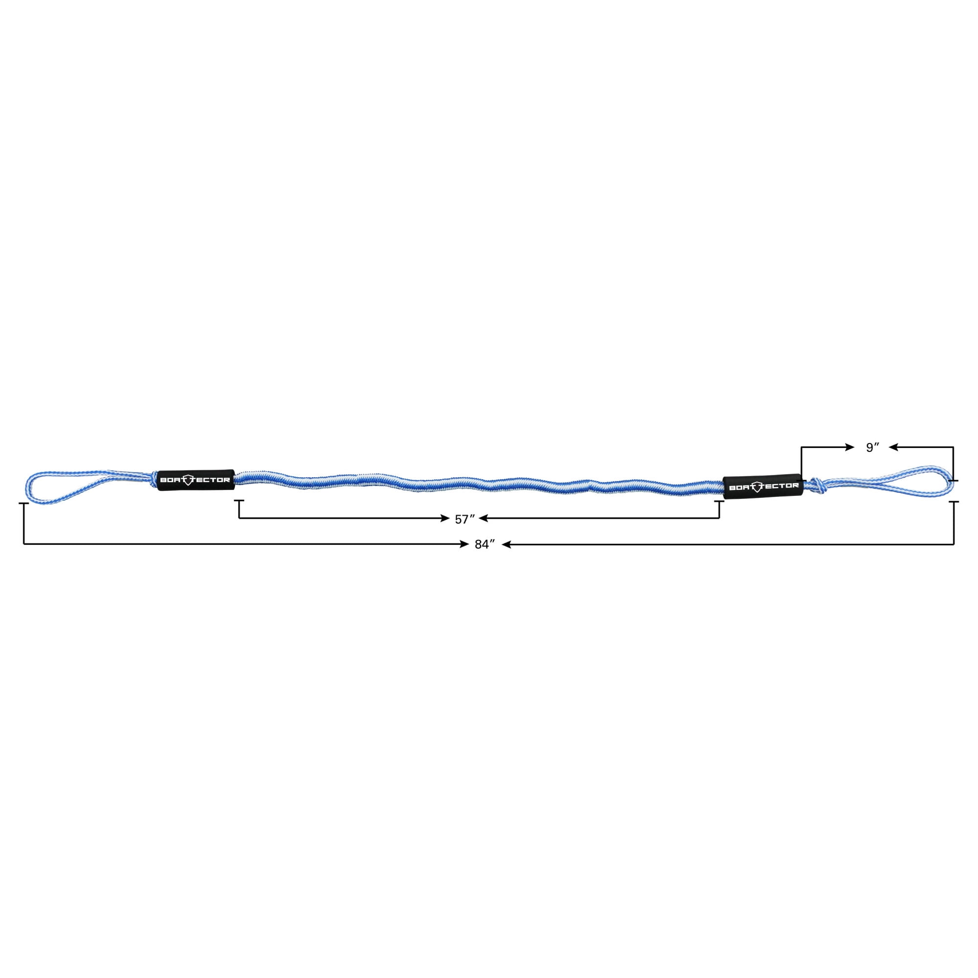 Extreme Max 3006.3059 BoatTector Bungee Dock Line Value 2-Pack - 7', Blue/White