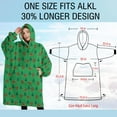 thumbnail image 4 of Oversized Wearable Blanket Hoodie,Green Bigfoot and Campfire Pattern Sherpa Blanket Hoodie with Super Pockets,Super Warm Fuzzy Pullover for Women & Men, 4 of 6