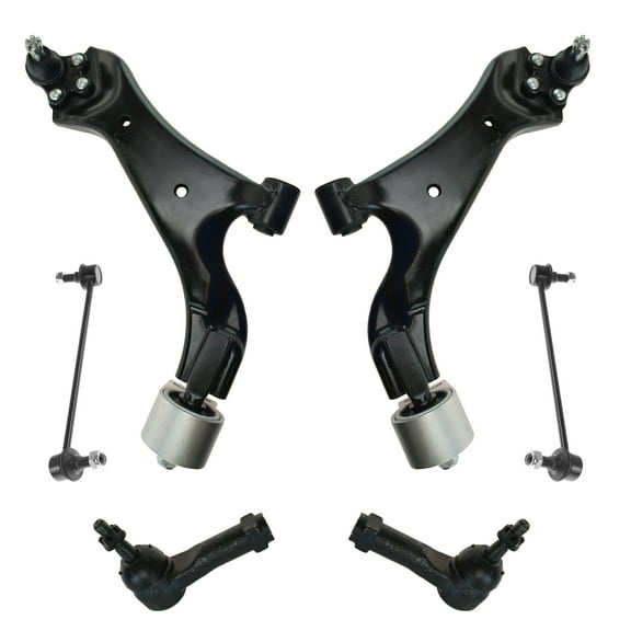 TRQ 6pc Steering Suspension Kit Control Arms with Ball Joints Tie Rods Links PSA65066
