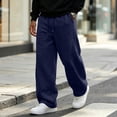 thumbnail image 2 of Men Loose Fit Jogger Pants Elastic Drawstring Waist Wide Leg Casual Sweatpants Breathable Outdoor Workout Pants With Side Pockets M, 2 of 8