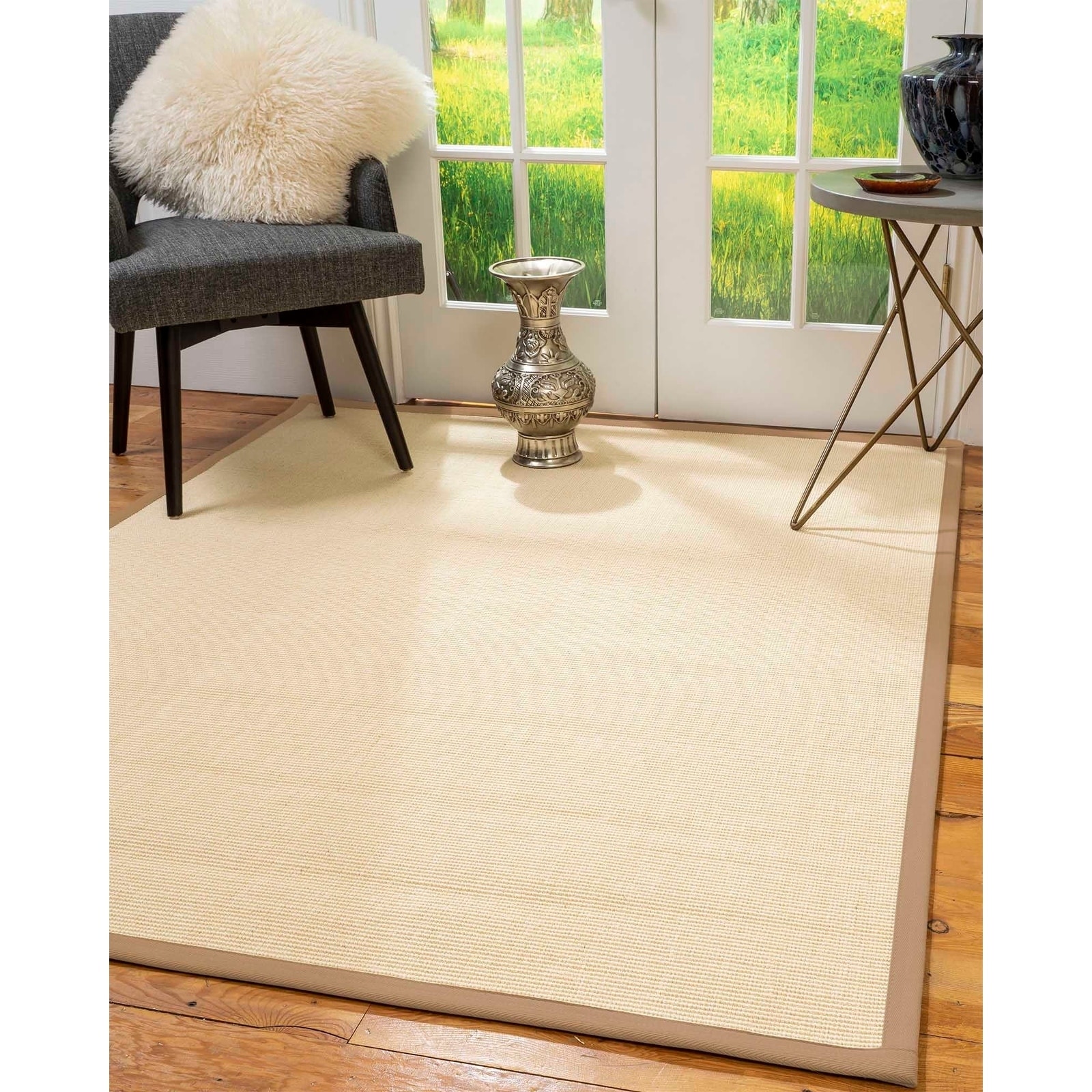 Deco Cream 100percent Natural Fiber Handmade Sisal Rug with Wheat