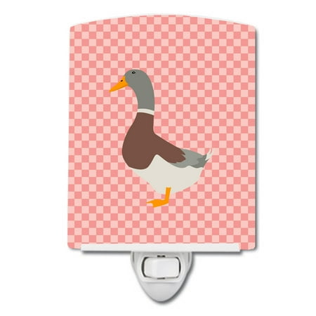

Caroline s Treasures BB7863CNL Saxony Sachsenente Duck Pink Check Ceramic Night Light 6x4x3 multicolor