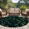 thumbnail image 4 of Green Forest Large Round Rug 8 FT, Non Slip Living Room Area Carpet, Modern Pine Trees Mysterious Art Washable Soft Circle Rug Non-Shedding Floor Carpet for Bedroom Office Dining Room, 4 of 9