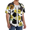 thumbnail image 4 of Disketp Men's Hawaiian Black Cow Print Print Shirts Button Down Holiday Beach Shirts-4X-Large, 4 of 7