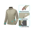 thumbnail image 6 of Little Donkey Andy Men's Quick Dry Thermal Lightweight Running Jacket Full Zip Hybrid Warm Thumbholes Golf Track Jacket Deep Khaki Heather S, 6 of 7