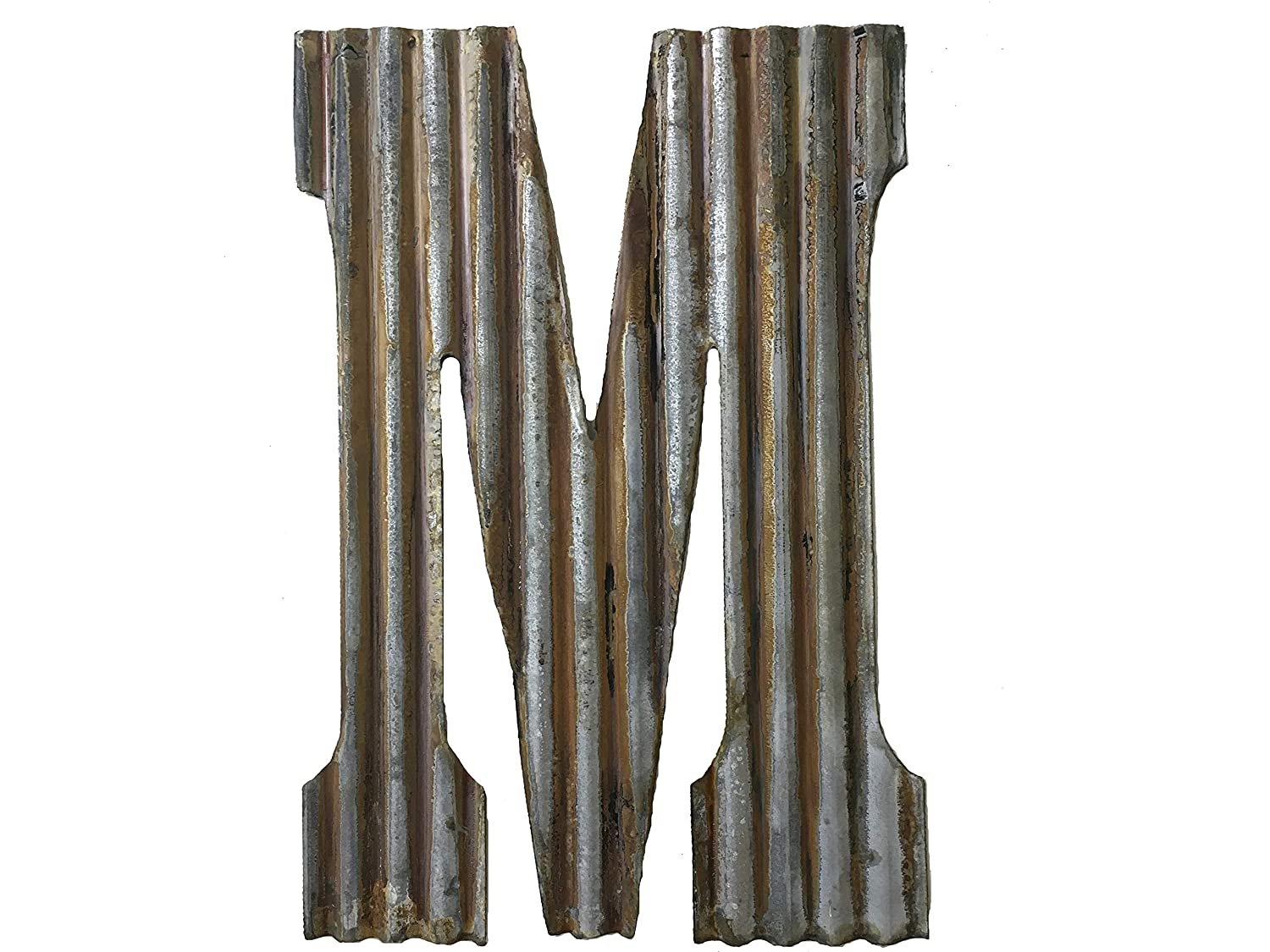 Farmhouse Rustic 24'' Wall Decor Corrugated Metal Letter M