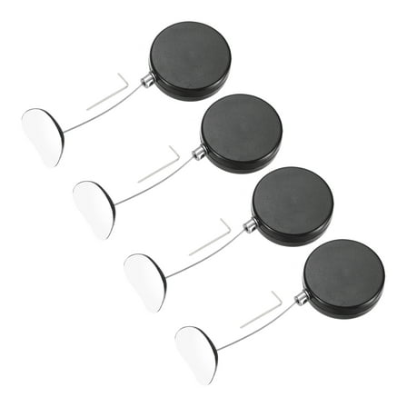 Uxcell 3.3ft Retractable Cable Lock with Arc Patch Remote Control Security Lock with Adjustable Cord Tether Anti Theft for Laptop, TV, 150 G, Black, 4 Pack