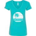 thumbnail image 3 of Inktastic San Diego California Beach Women's V-Neck T-Shirt, 3 of 5