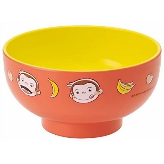 Orange and Yellow Bowl from Japan with Curious George Design Youngsters are Sure to Love 250 ml (8.45 fl. oz.)