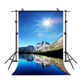 thumbnail image 1 of YUSDECOR 5x7Ft Blue Sky Backdrop Lake Sun Mountain Chain Water Beautiful View Background Video Studio Photography, 1 of 3