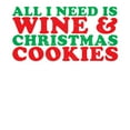 thumbnail image 3 of CafePress - All I Need Is Wine And Christmas Cookies Pajamas - Women's Short Sleeve Print T-Shirt and Pants Light Cotton Pajama Set, 3 of 7