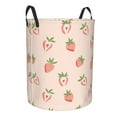 thumbnail image 2 of Balery Strawberries Round Laundry Basket with Handles Waterproof Freestanding Laundry Hamper for Clothes Toys in the Dorm and Family-, 2 of 8
