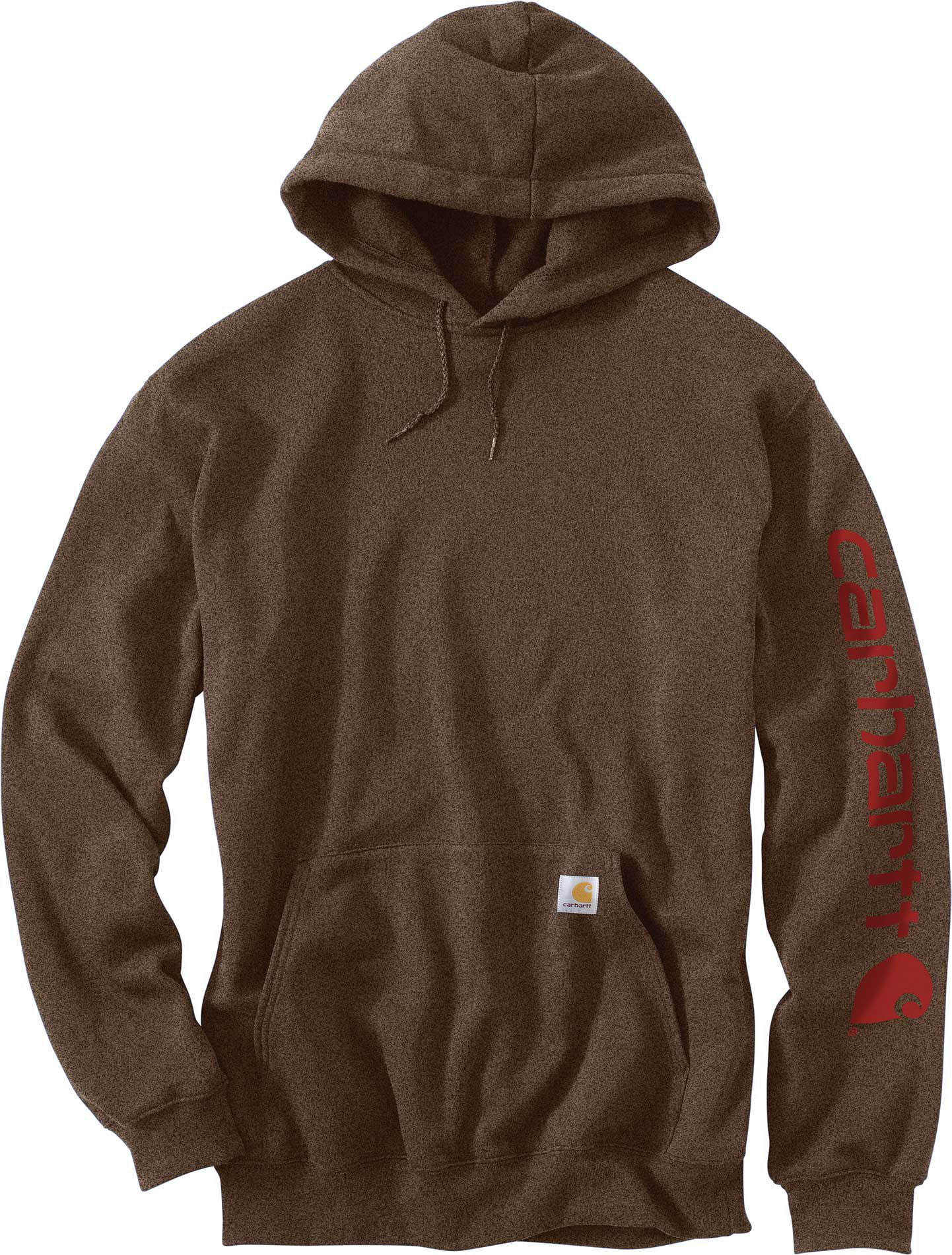 carhartt men's midweight hooded logo sleeve sweatshirt