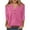 Hot Pink, variant on Summer Fashion Plus Size Womens 3/4 Sleeve Tops Trendy Clothes 2025 Tees Casual V-Neck Buttons Solid Loose Blouses Up to 65% off!