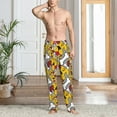 thumbnail image 5 of Uemuo Cute Dog Pattern Men's Wide Leg Palazzo Lounge Pants with Pockets Light Weight Loose Comfy Casual Pajama Pants-Small, 5 of 9