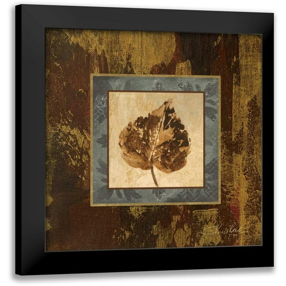 Vassileva, Silvia 12x12 Black Modern Framed Museum Art Print Titled - Autumn Leaf Square I
