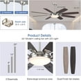 thumbnail image 3 of PHORUS 66'' Black Large Ceiling Fan with Light, Remote Control, Reversible Noiseless DC Motor, 3 CCT, 6 Speeds,Modern Fan for Living Room, Patio & Farmhouse, 3 of 6