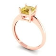 thumbnail image 2 of Solitaire Engagement Ring for Women - 1ct Simulated Yellow Diamond in 18K Rose Gold Promise Ring, 2 of 5