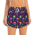 thumbnail image 4 of Lsque mushroom rainbow color Skull Printed Women's Running Shorts with Liner Pockets,Elastic Quick Dry Workout Athletic Gym Yoga Shorts,Womens High Waist Shorts-X-Large, 4 of 9