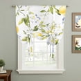 thumbnail image 2 of Summer Yellow Tie Up Curtain 63 Inches Long, Fruit Lemon Flowers Green Leaves Farm Plants Balloon Style Kitchen Window Curtain Over Sink, Small Window Rod Pocket Curtain 52"x63", 2 of 9