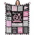 thumbnail image 1 of LHSHID 60th Birthday Gifts for Women Blanket 60th Birthday Gift Ideas 60th Birthday Decorations Women 60 Birthday Blanket Gifts for 60 Year Old Women Throw Blanket 30"x40", 1 of 8