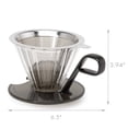 thumbnail image 5 of Primula Seneca Borosilicate Glass Coffee Dripper with Stainless Steel Filter, 1 Cup, Black, 5 of 9