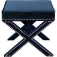 thumbnail image 4 of Meridian Furniture Nixon Contemporary Velvet Ottoman/Bench in Navy, 4 of 5
