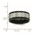 thumbnail image 2 of 8mm Stainless Steel Brushed Black Ip Grooved Ring Size 9.5 Ring for Women, 2 of 2