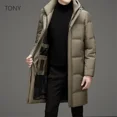thumbnail image 4 of Chaqueta de invierno de plumón para hombre, gorro extraíble de pato con relleno de plumón, ropa de diseñador, chaqueta acolchada para hombre, abrigo largo informal para hombre, invierno, 4 of 5