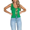 thumbnail image 3 of Biekopu Women Vest Tops, Sleeveless U Neck Cutout Drawstrings Tops Summer Casual Party Streetwear, 3 of 7