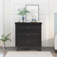 thumbnail image 6 of Glavbiku Modern 3 Drawer Nightstand,Wood Bedside Table for Bedroom,Black,28.1" H x 27.9" L,Adult, 6 of 12