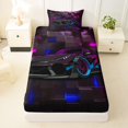 thumbnail image 3 of Manfei Race Car Twin Sheets,Classic Geometric Plaid Bedding,Purple,3-Piece,1 Fitted Sheet and 1 Pillowcase, 3 of 6