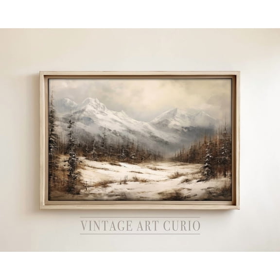 Minimal Winter Tree Print, Snowy Pine Print, Winter Wall Art Decor Home Decor #4589, 8x12 UNFRAMED