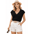 thumbnail image 4 of Socal Look Women's Sleeveless V-Neck Sweater Top in Stretchable Viscose Blend Black, 2XL, 4 of 5