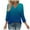 Womens Pullover Blue, variant on Womens Fall Clothes, 3/4 Sleeve Shirts for Women Fashion Loose Fit Ombre Tie Dye V Neck T-Shirts