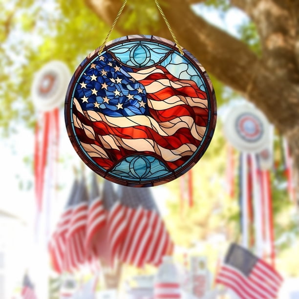 Independence Day Anniversary Acrylic Decoration Hanging Home Decoration Window Porch Hanging Americans Holiday Decoration