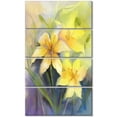 thumbnail image 2 of Watercolor Painting Yellow Lily Flower - Large Floral Canvas Artwork, 2 of 3