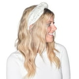 White Tweed Knotted Headband with Pearl Embellishments - Walmart.com