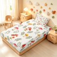 thumbnail image 4 of Homewish Watercolor Plant Mushrooms Twin Sheets,Botanical Fungi Bedding,White Red,3pcs,1 Flat Sheet,1 Fitted Sheet and 1 Pillowcase, 4 of 6