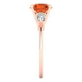 thumbnail image 3 of 2 ct Round Cut Simulated Red Diamond Three-Stone Engagement Ring for Women in 18K Rose Gold, 3 of 5