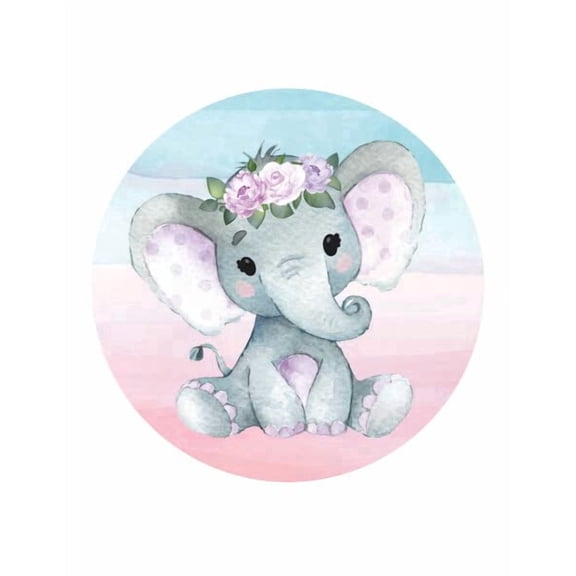 Multi Color Baby Elephant Edible Icing Image Cake Topper, by Tnct.