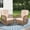 Brown, variant on MEETWARM Patio Wicker Rocking Glider Set, All-Weather Outdoor Rattan Patio Rocking Chairs of 2, Patio Conversation Set with Thickened Cushions for Porch Garden & Backyard, Gray