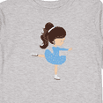 thumbnail image 4 of Inktastic Figure Skating, Ice Skating Girl, Brown Hair Girls Long Sleeve Toddler T-Shirt, 4 of 5